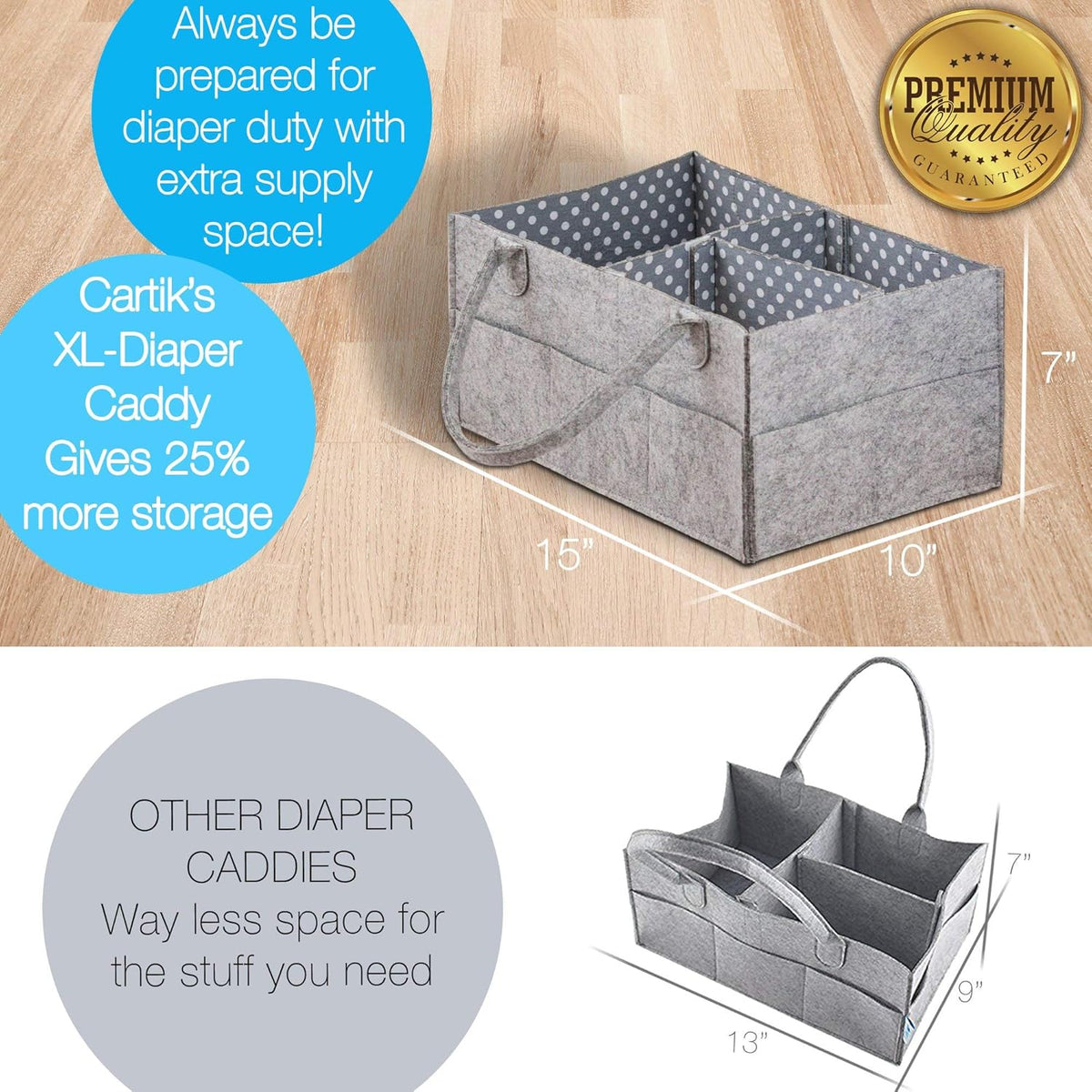 Baby Diaper Caddy Organizer Set of 2 with Handles R2354