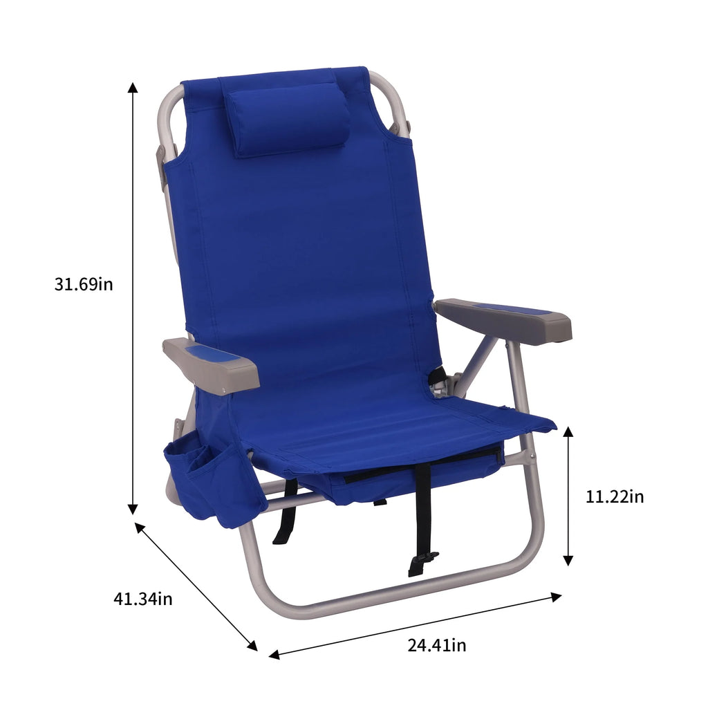 Blue Lay Flat Backpack Beach Chair N888