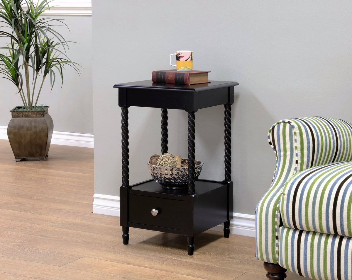 Black Storage Side Table A2112