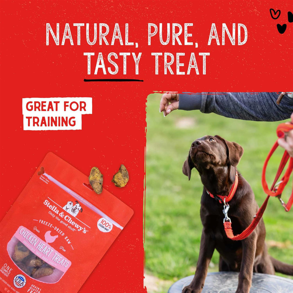 Chicken Hearts Freeze-Dried Dog Treats B370603