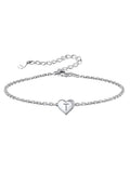 Initial Heart Bracelet 925 Sterling Silver Chain Bracelet D76896