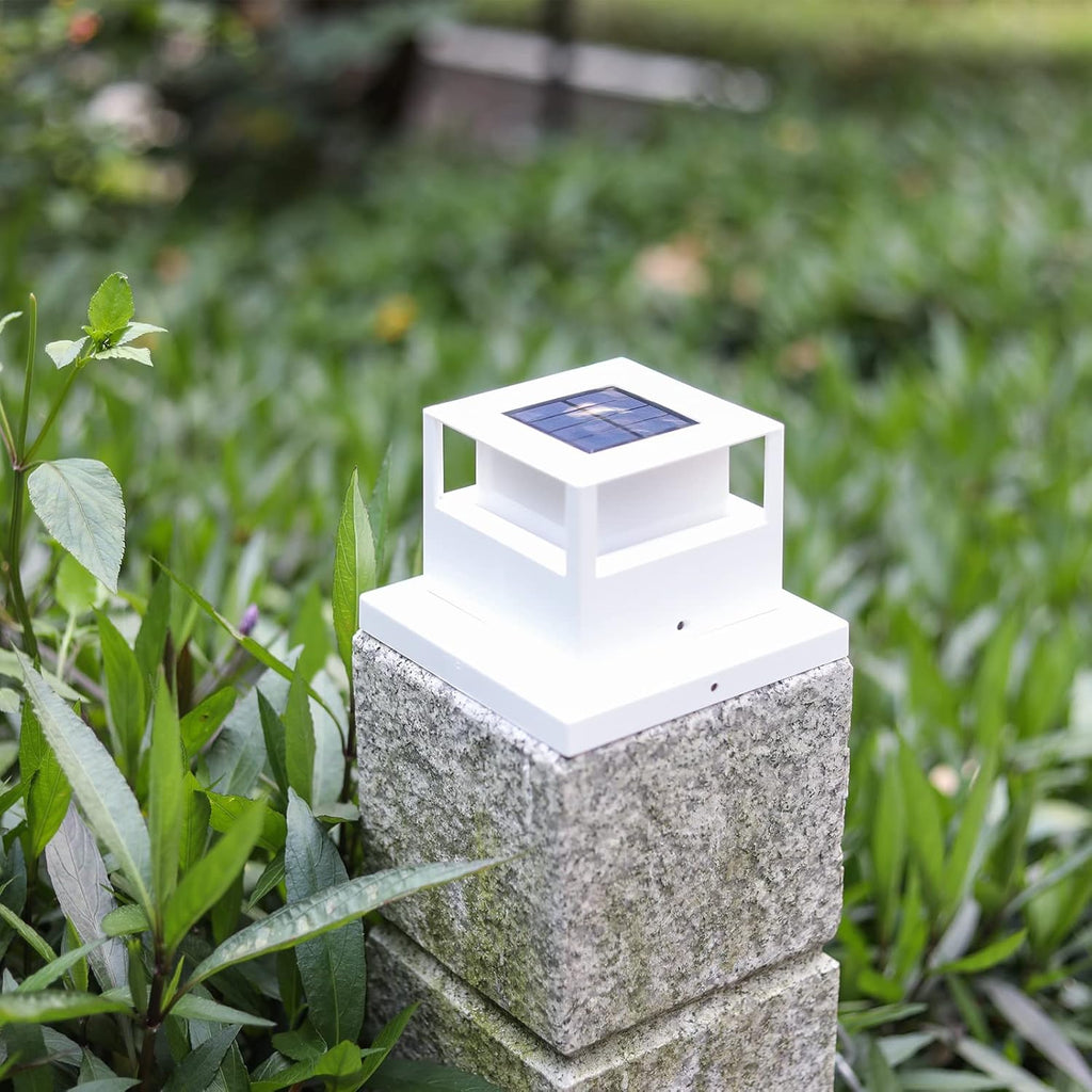 6 Pack White Solar Post Cap Lights L2399
