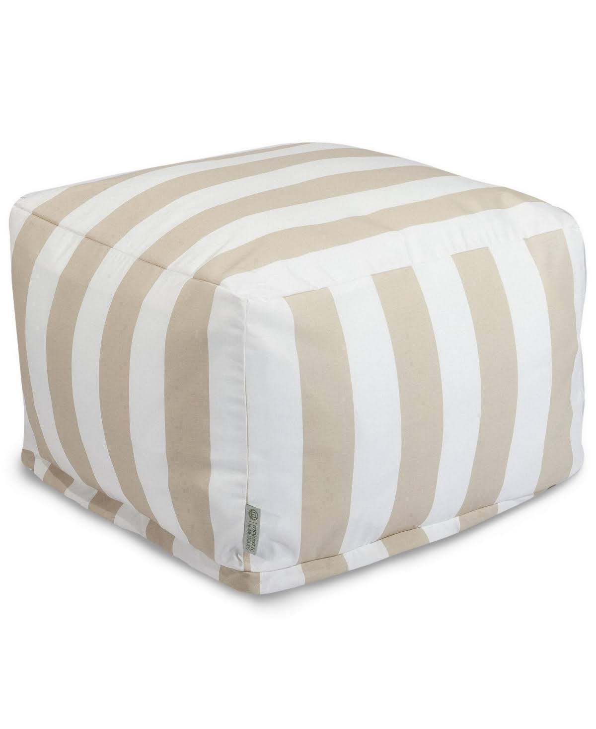 Gray Vertical Stripe Ottoman F42928