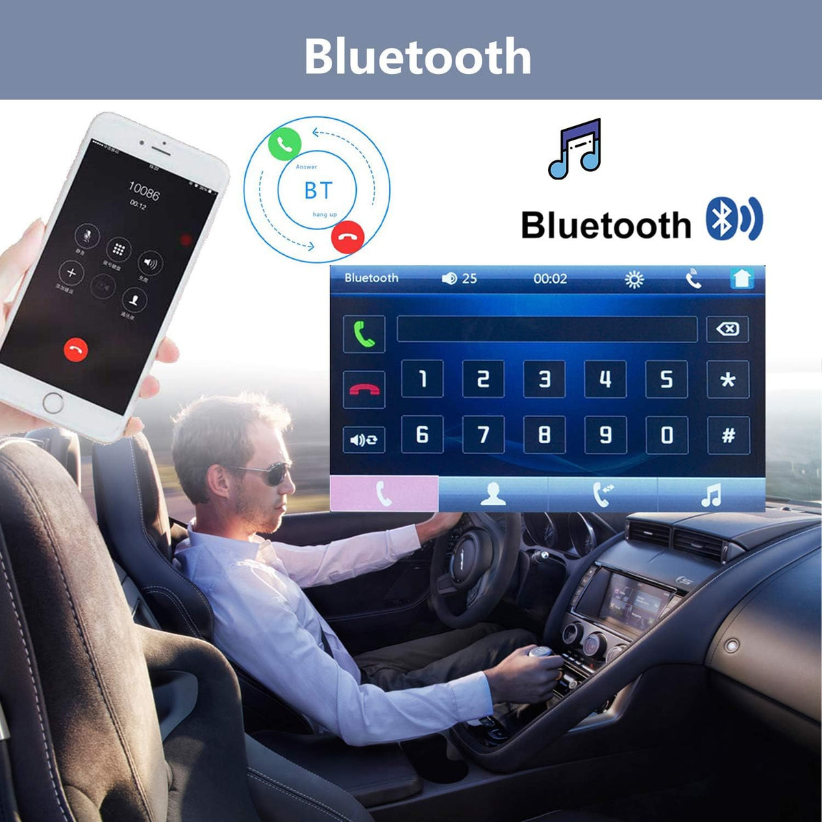 7” Touch Screen Double Din Car Stereo with Backup Camera G31874