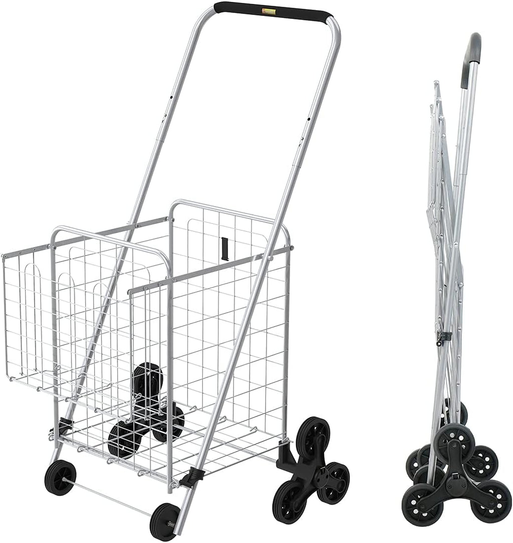 Grocery Shopping Cart with Wheels, 66 LBS Capacity, Collapsible A368