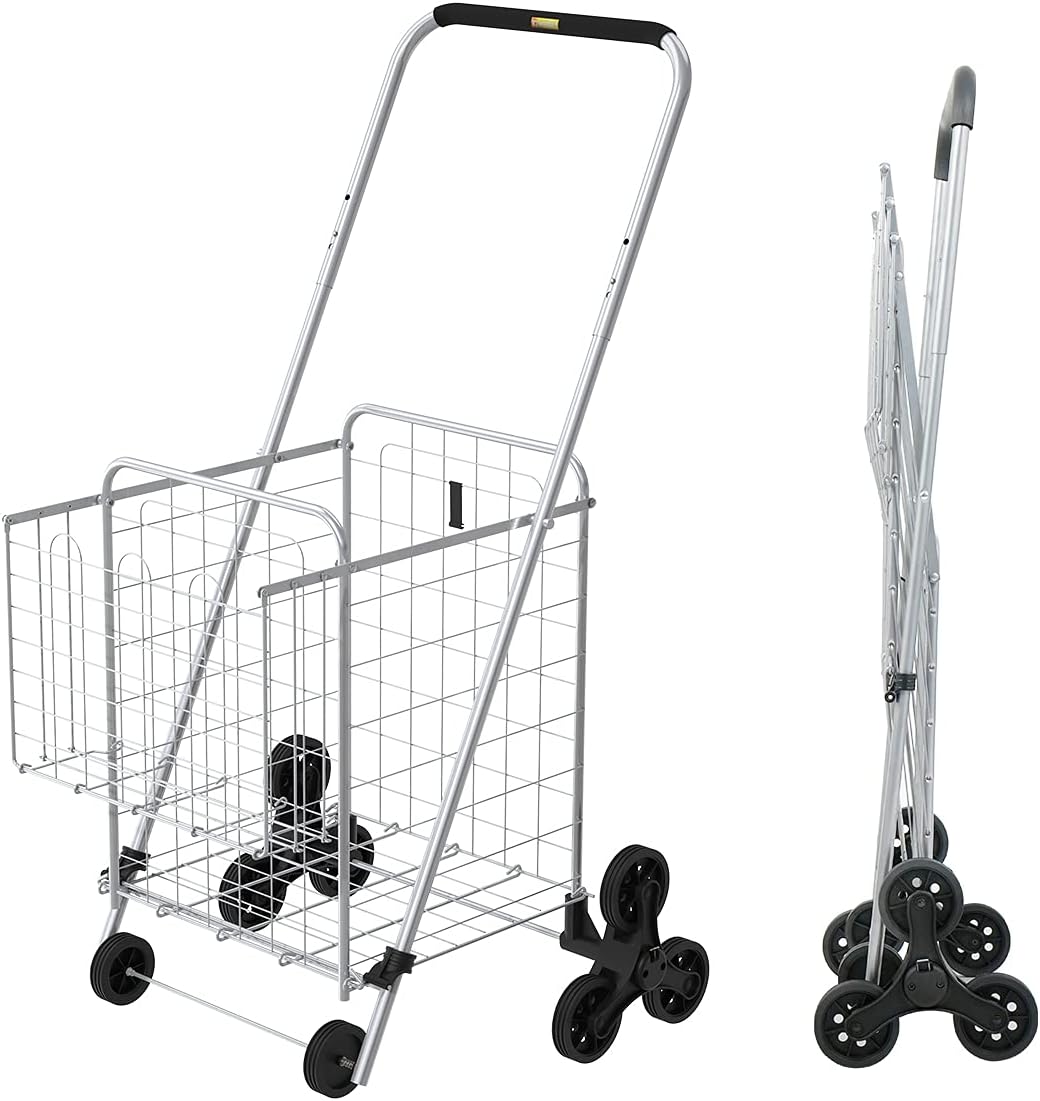 Grocery Shopping Cart with Wheels, 66 LBS Capacity, Collapsible A368