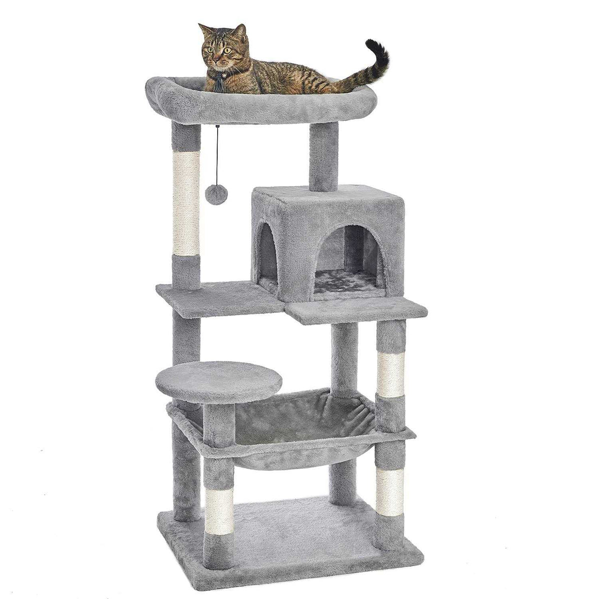 46.5 inches Multi-Level Cat Tree with Scratching Posts P106369