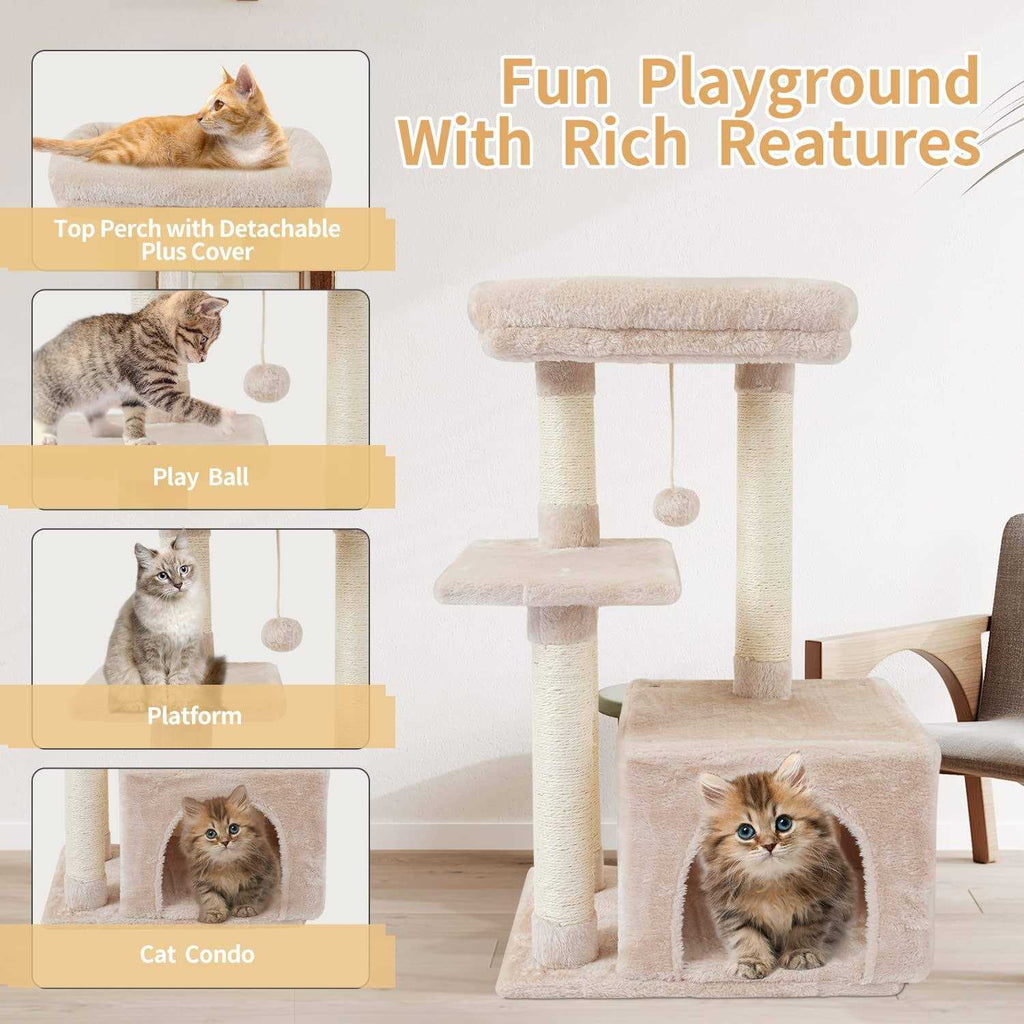 Cat Tree with Scratching Posts and Jump Platform T83576