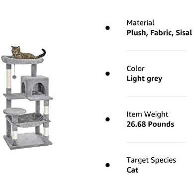 46.5 inches Multi-Level Cat Tree with Scratching Posts P106369