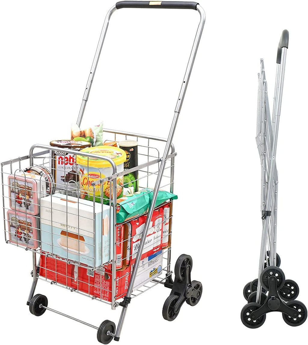 Grocery Shopping Cart with Wheels, 66 LBS Capacity, Collapsible A368