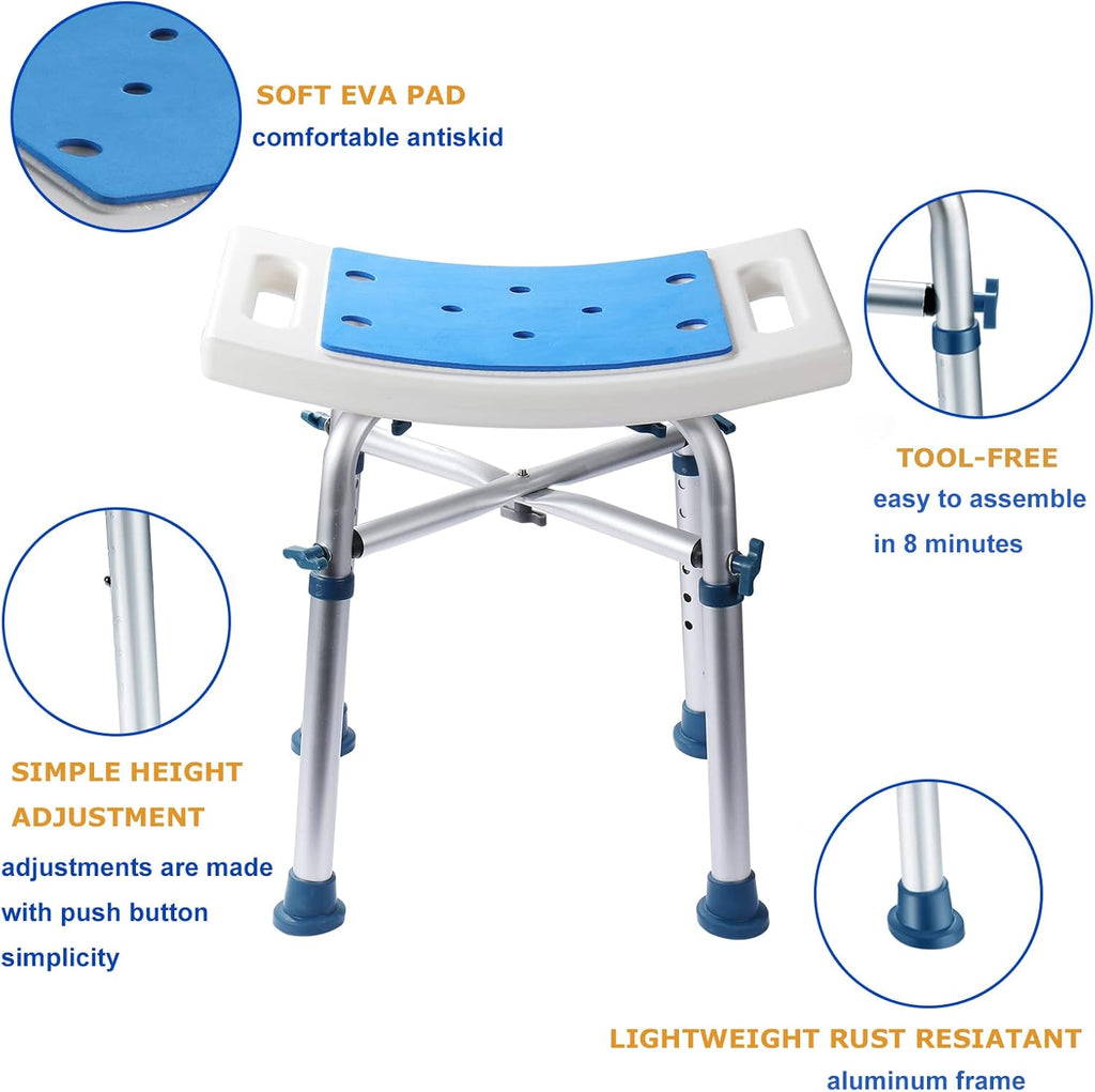 Nonslip Shower Chair with Padded Seat Q3794