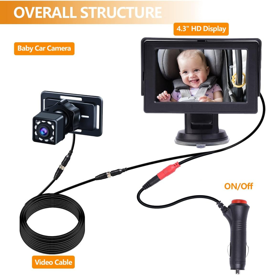 Baby Car Mirror with 4.3 HD Display Night Vision A21845