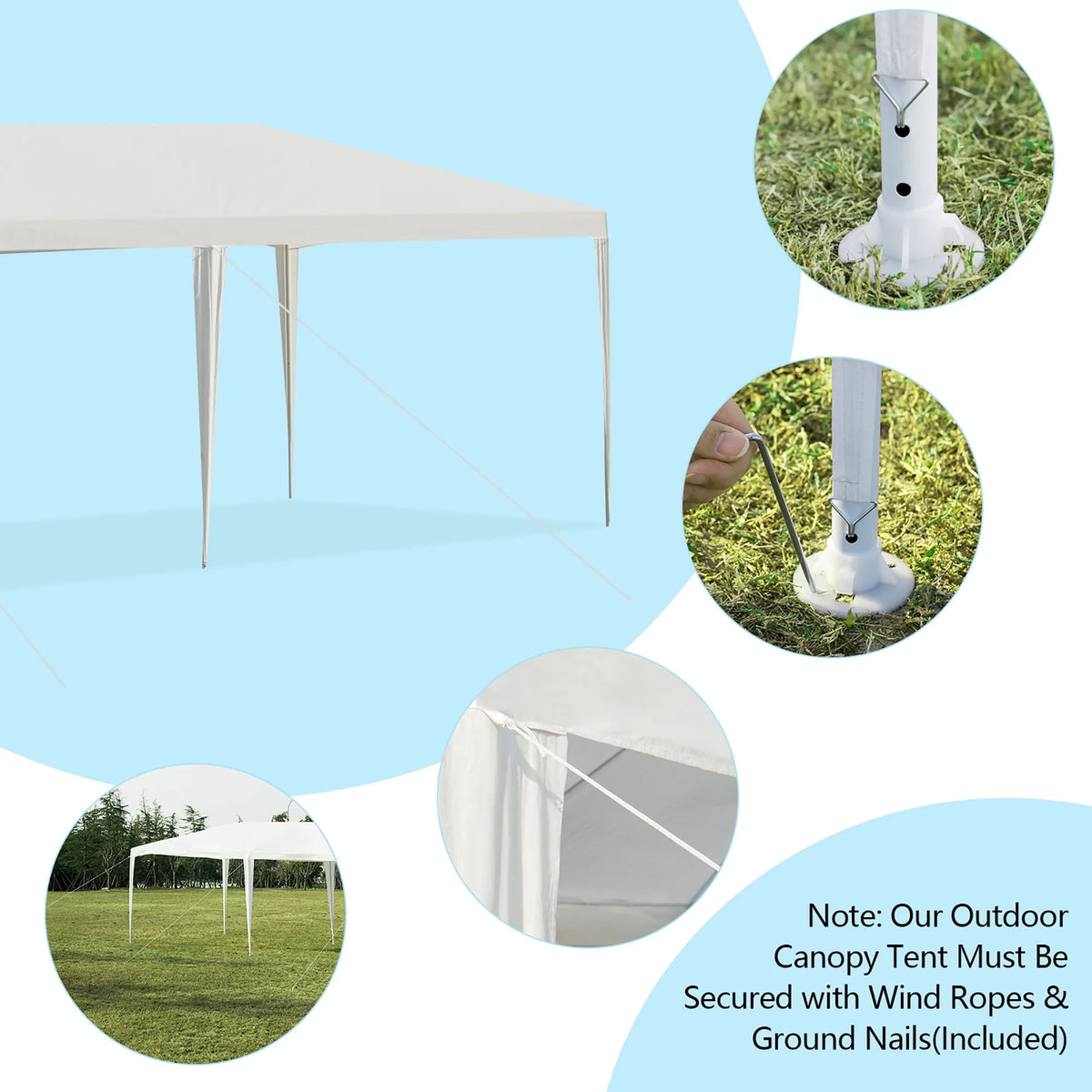 10'x20' Canopy Tent with 4 Sidewalls and Carry Bag O391