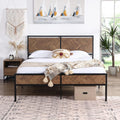 Twin Bed Frame with Storage, No Box Spring Needed, Metal Slats J344931