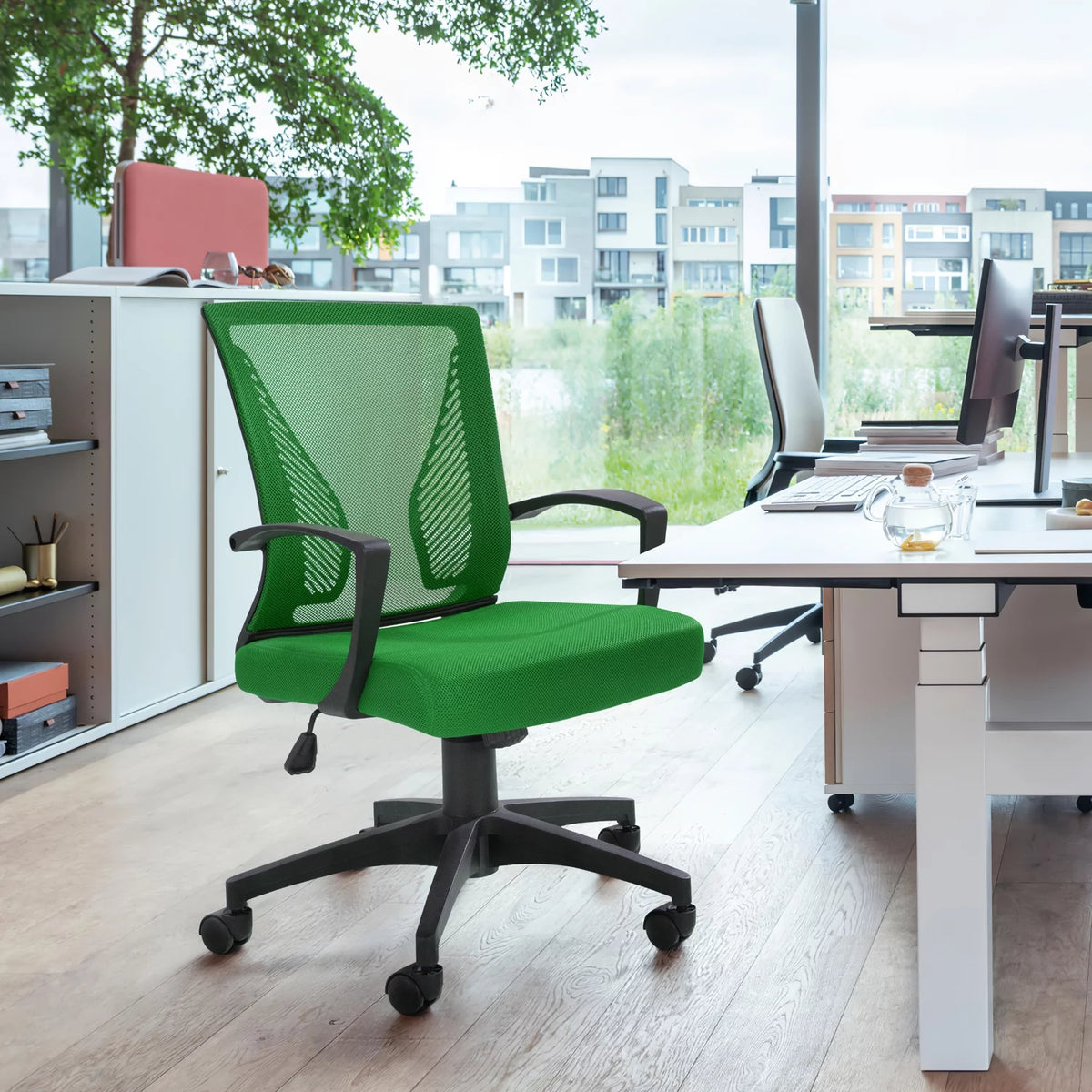 Blue Ergonomic Mesh Office Chair with Armrest R789