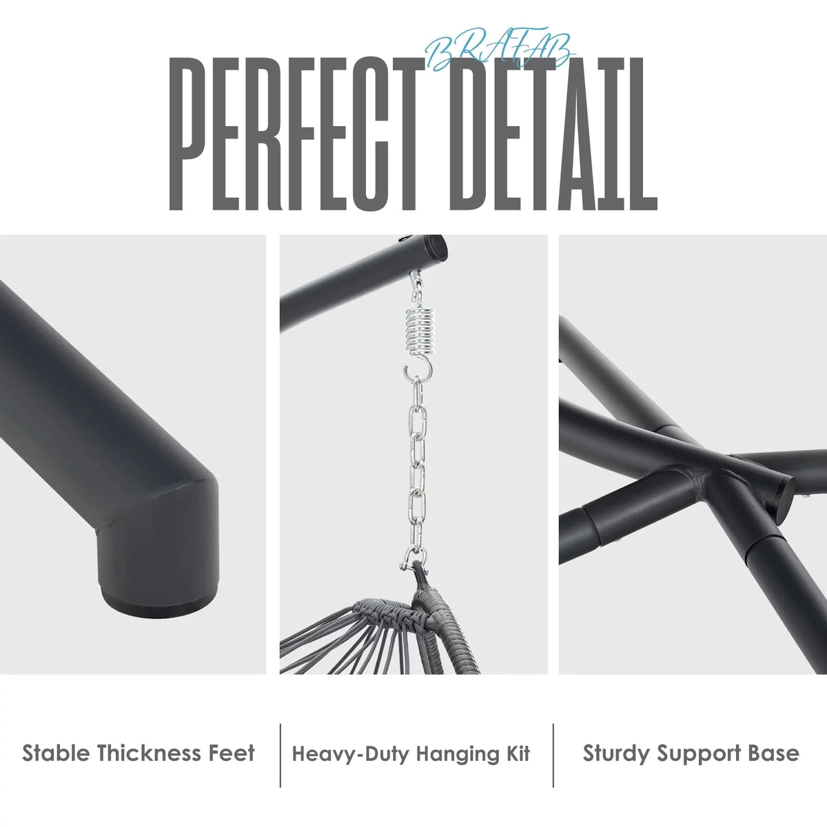 Hanging Egg Chair with Steel Stand and Cushion I55921