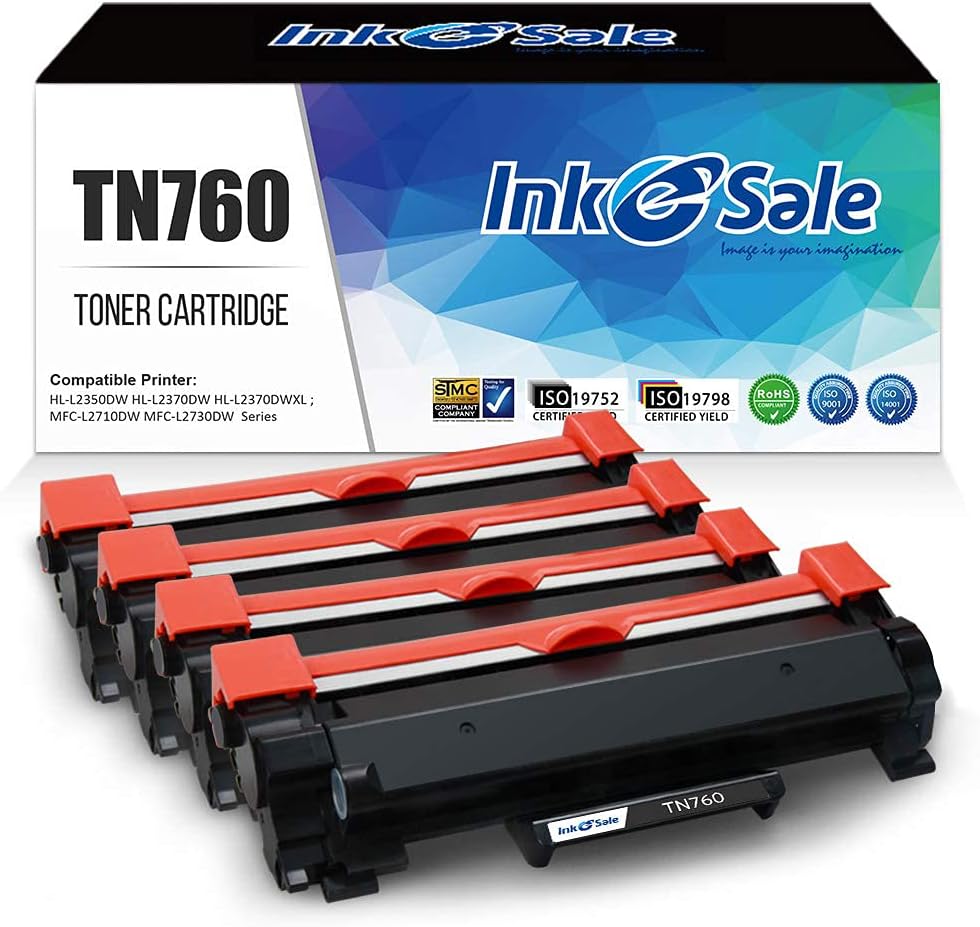 Compatible TN760 Toner Cartridge 4 Pack Black J6160
