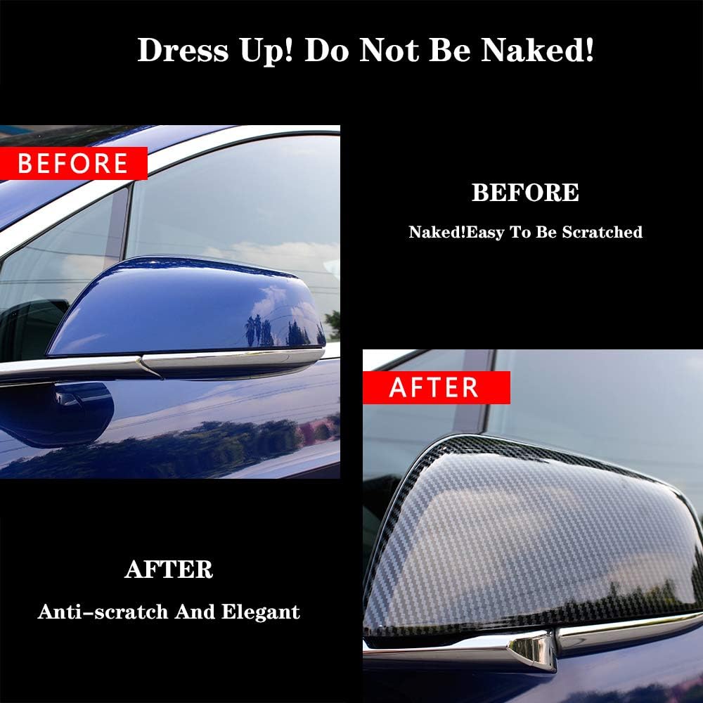 Side Mirror Cover ABS Plastic Imitation Carbon Fiber Pack of 2 S67698
