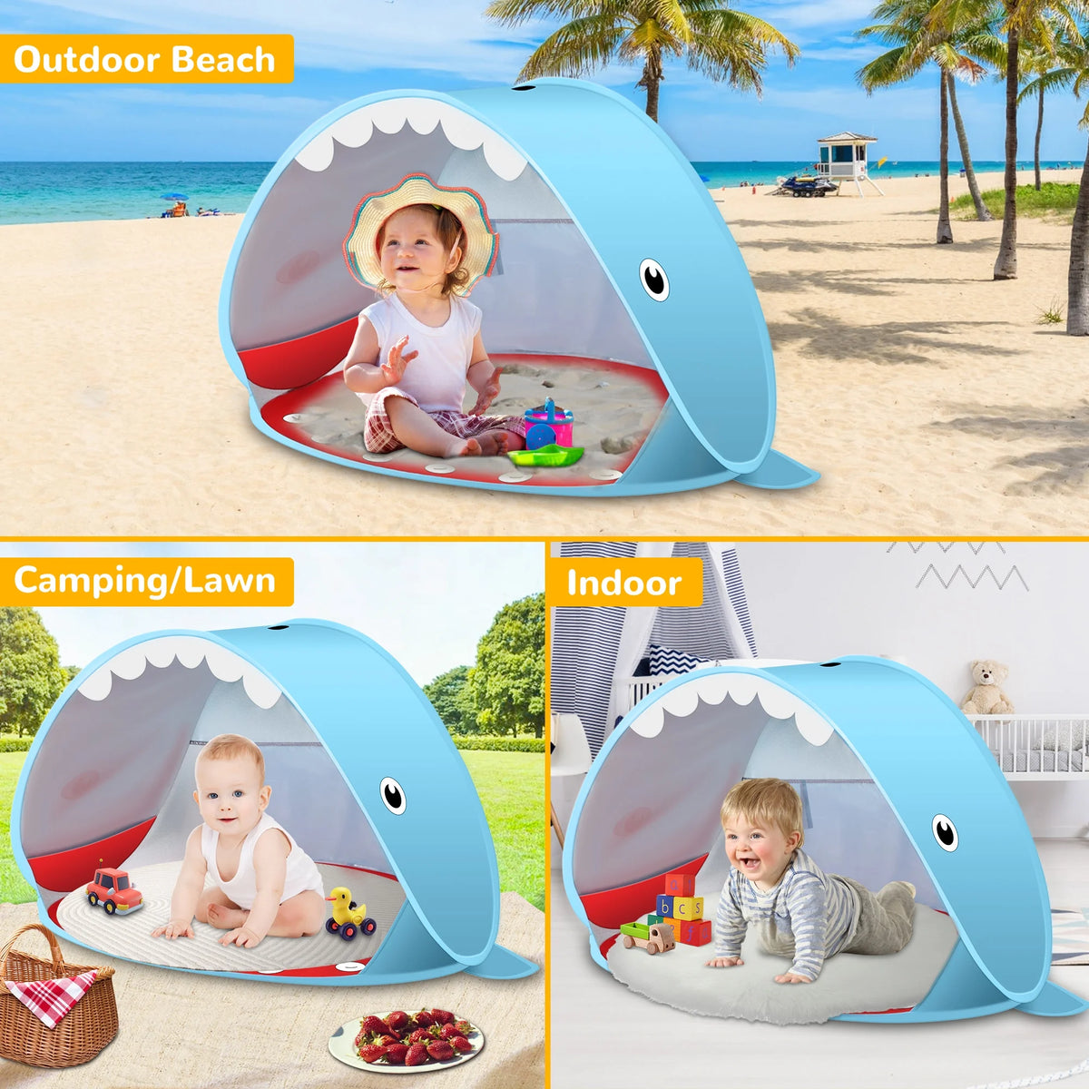 Pop up Beach Tent with UPF 50+ UV Protection T77371