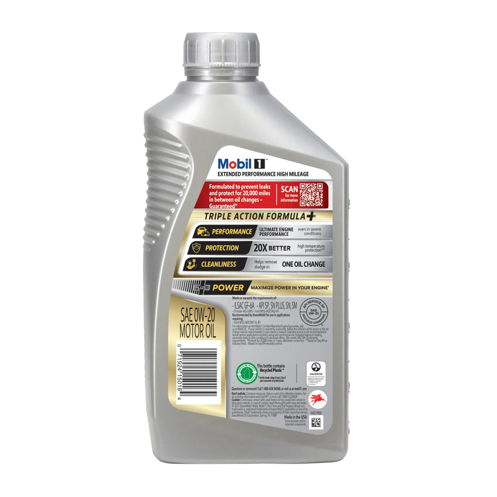 0W-20 Full Synthetic High Mileage Motor Oil 1 Quart Q999347