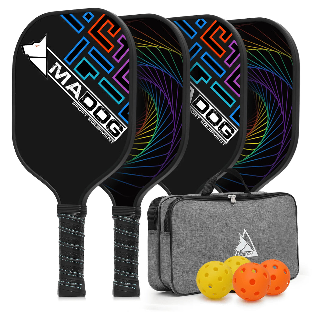 Carbon Fiber Pickleball Rackets Set of 4 with 4 Balls T986196