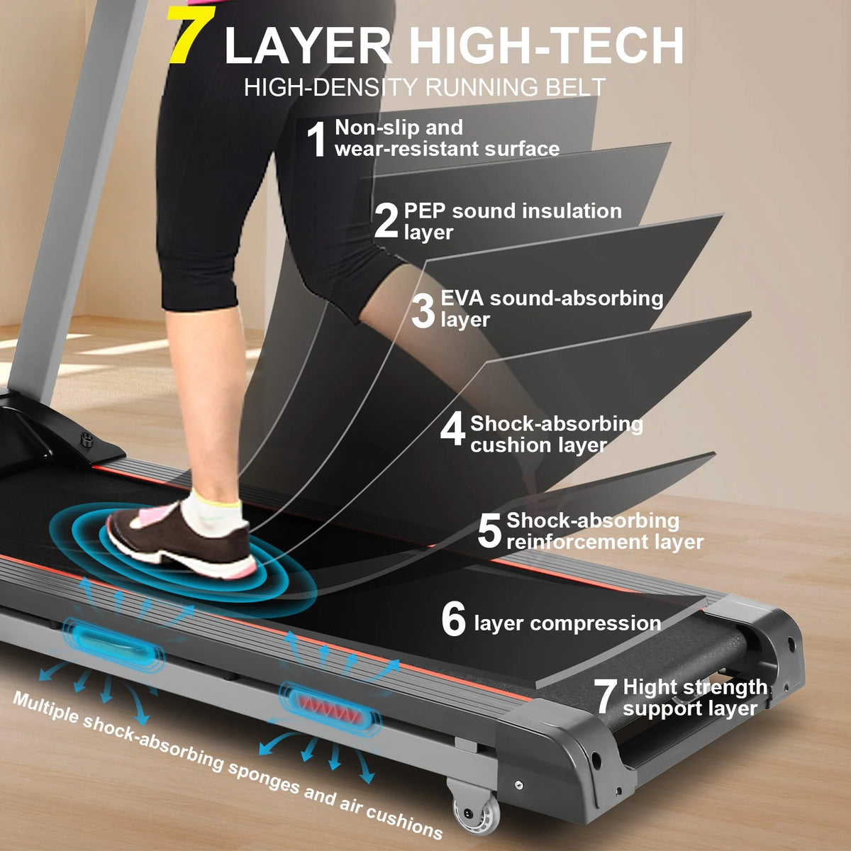 Electric Treadmill with 15-Level Auto Incline N6819