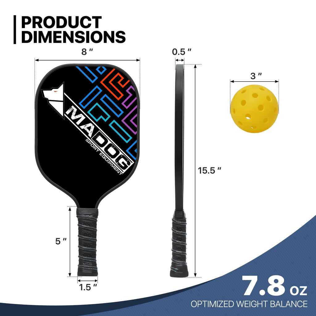 Carbon Fiber Pickleball Rackets Set of 4 with 4 Balls T986196