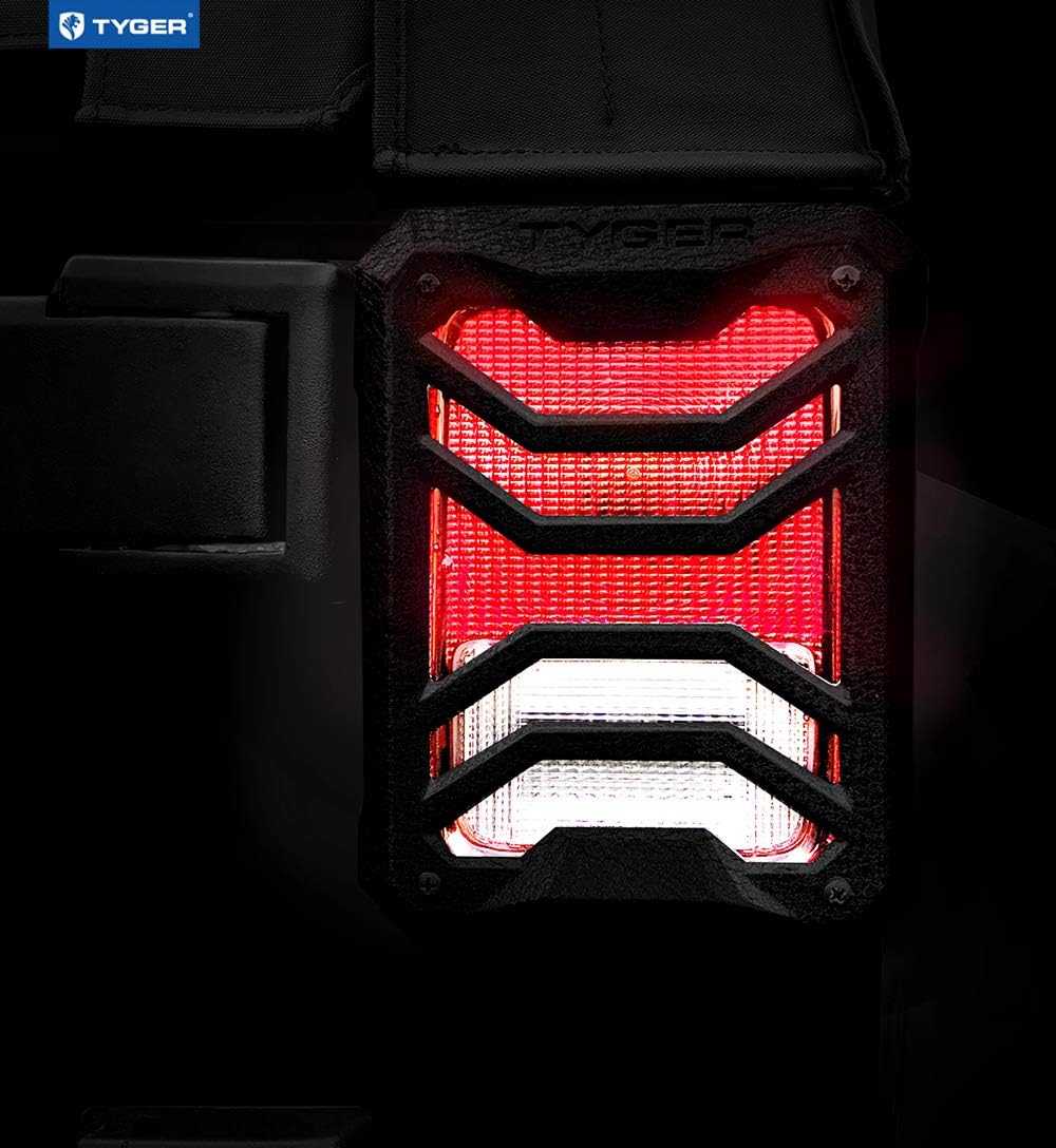 Tail Light Guards Covers Textured Black Cast Aluminum Alloy U417152