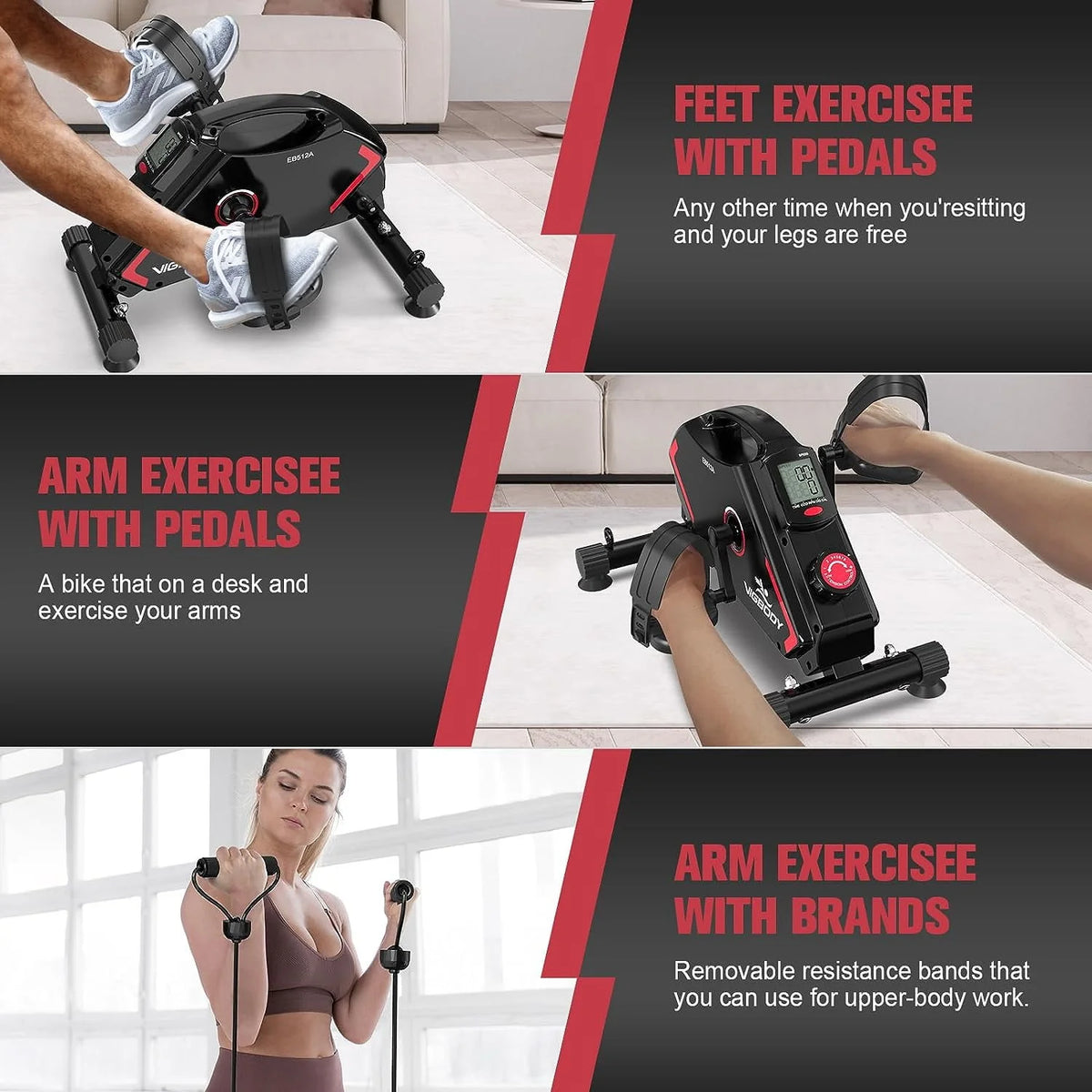 Under Desk Magnetic Mini Exercise Bike V73853