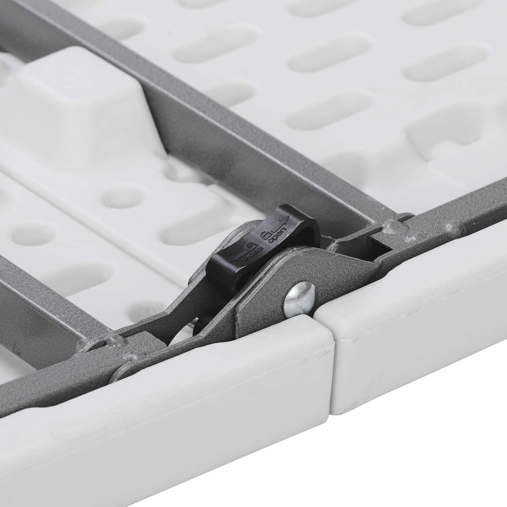 6ft Portable Folding Plastic Table with Handle, White V53448