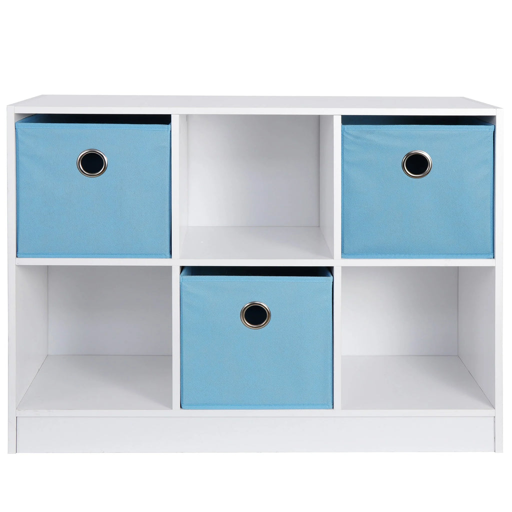 6 Cube Storage Organizer with 3 Fabric Bins C78541