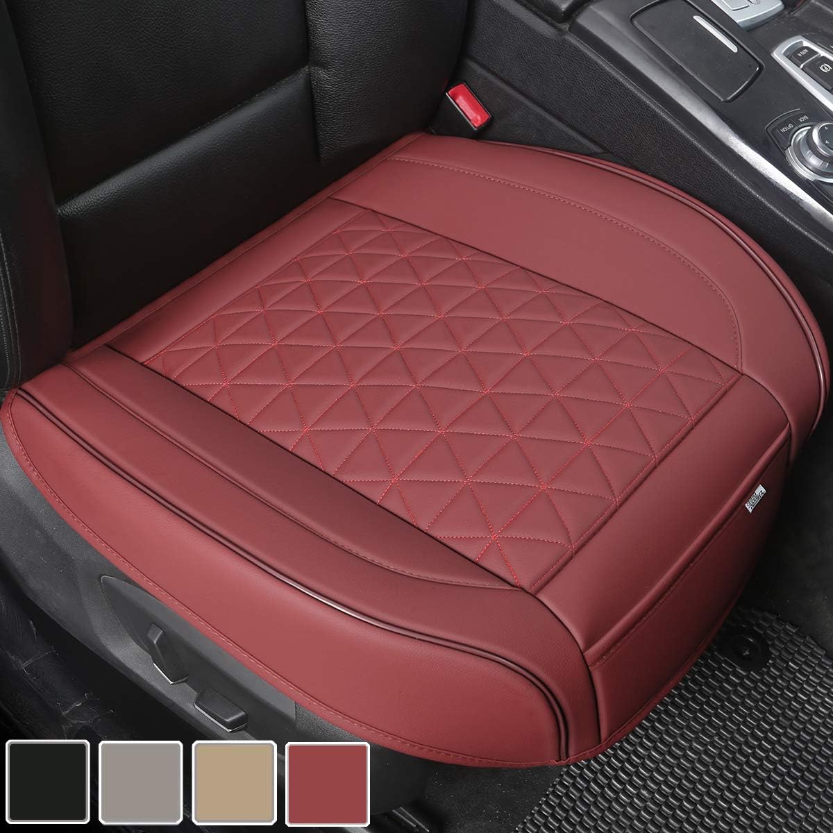Black PU Car Seat Cover Front Seat Protector 2 Pack K80712
