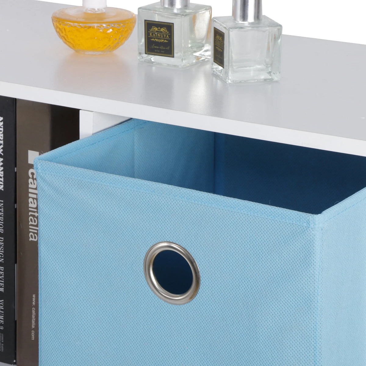 6 Cube Storage Organizer with 3 Fabric Bins C78541