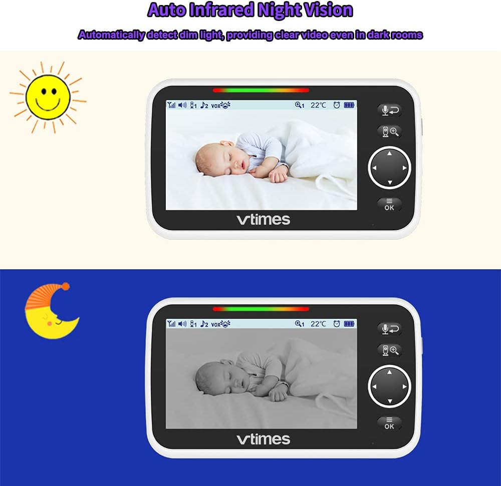Baby Monitor with Camera and Audio 5 LCD Screen B496976