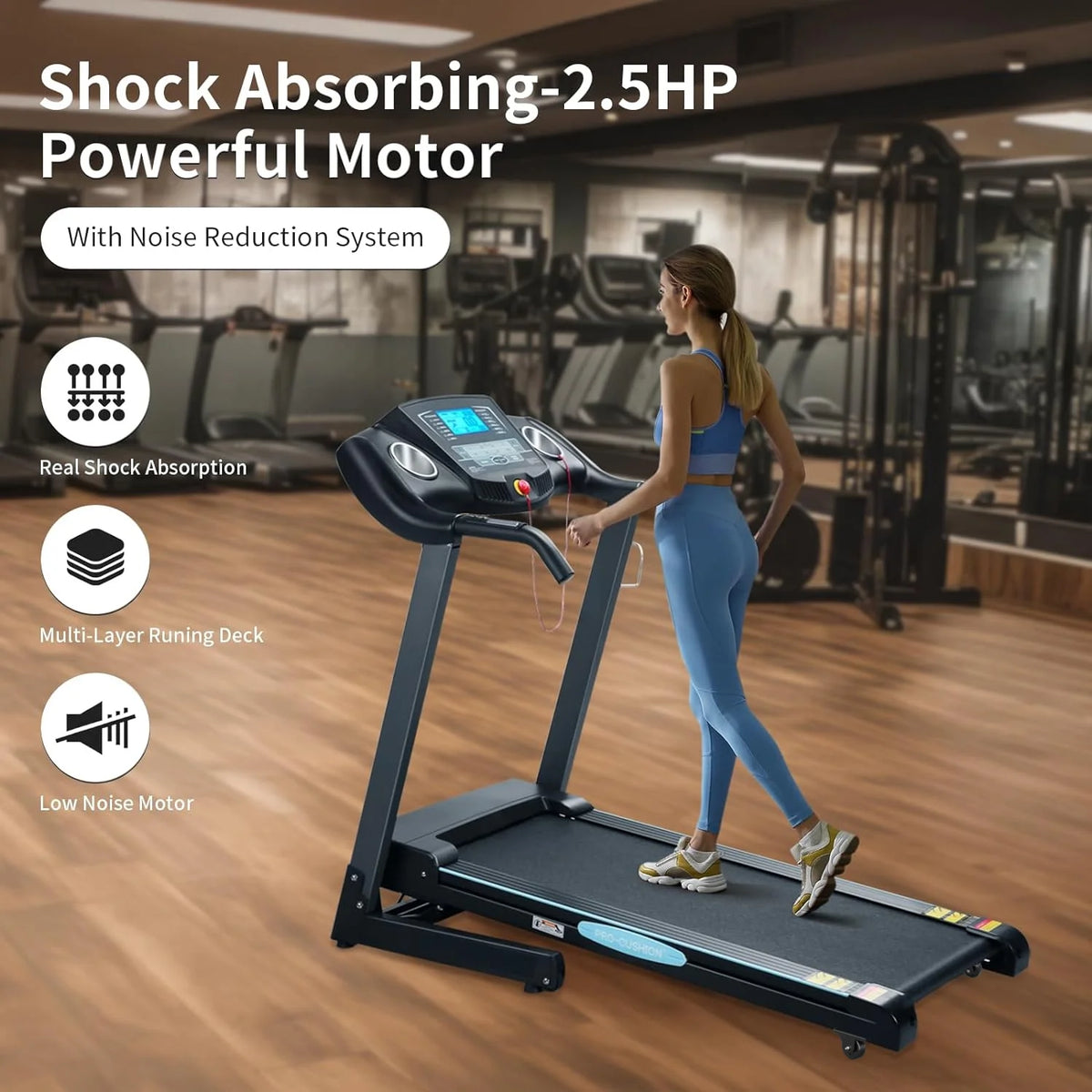 Folding Treadmill with 12-Level Automatic Incline 2.5hp Electric Treadmill K685