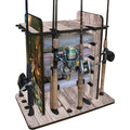 Fishing Rod Rack with 4 Bait Bin Storage T13159