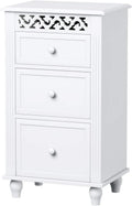 White 3 Drawer Wood Storage Cabinet F74789
