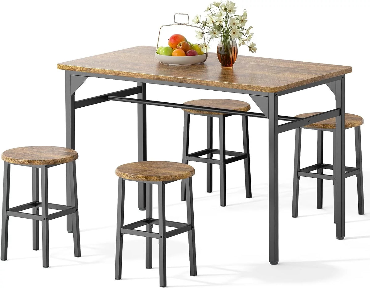 Black Dining Table Set for 4 Y3960