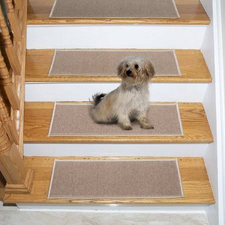 Beige Non-Slip Carpet Stair Treads, 13 Pack Y591