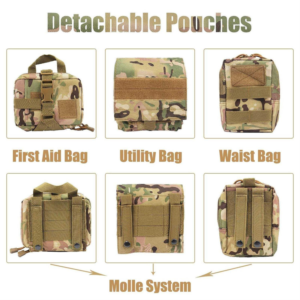 Tactical Dog Harness with Pouches K56114