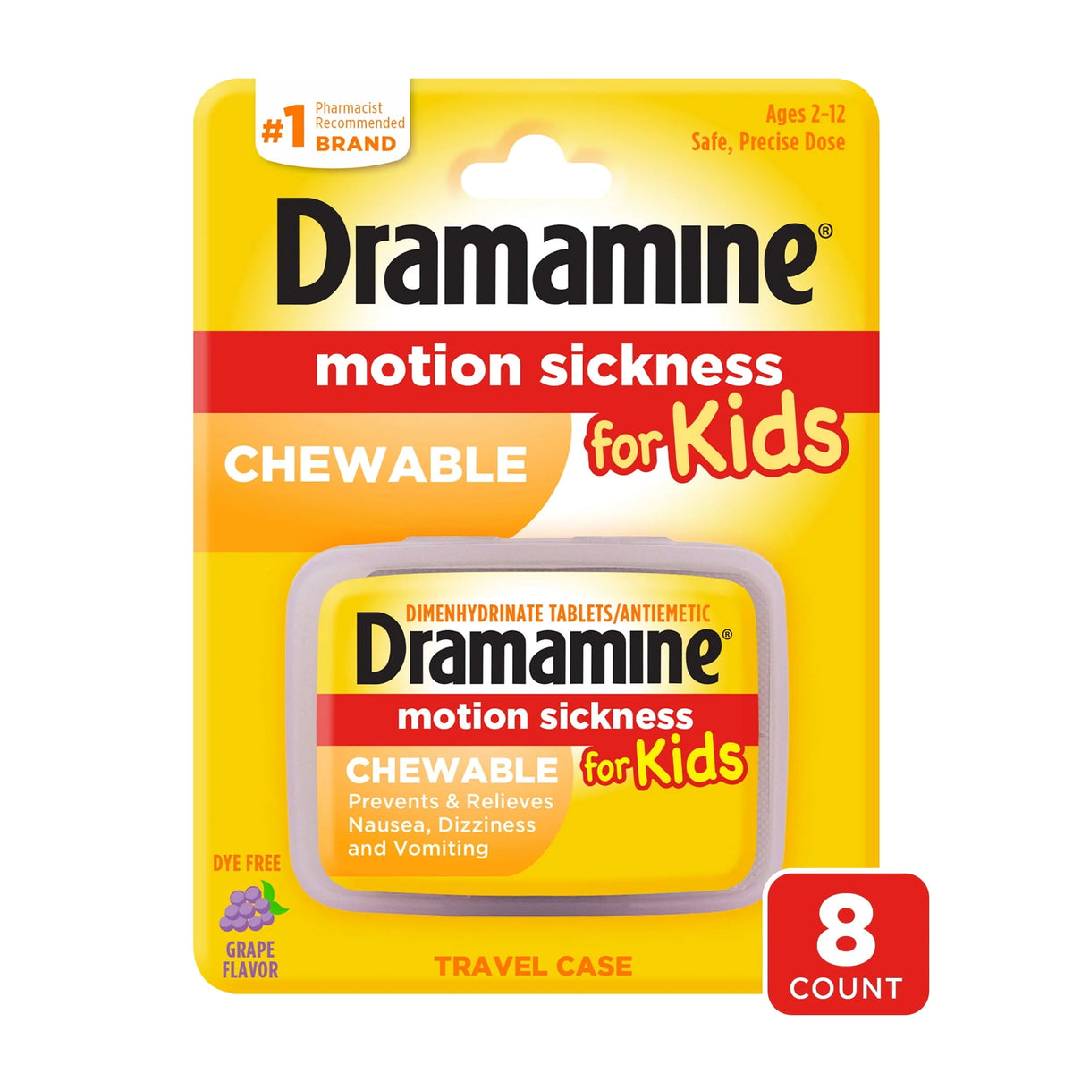 Chewable Motion Sickness Relief Grape Flavor 8 Count C154
