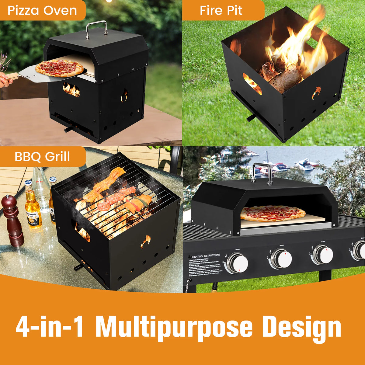 4-in-1 Wood Fired Pizza Oven C88059