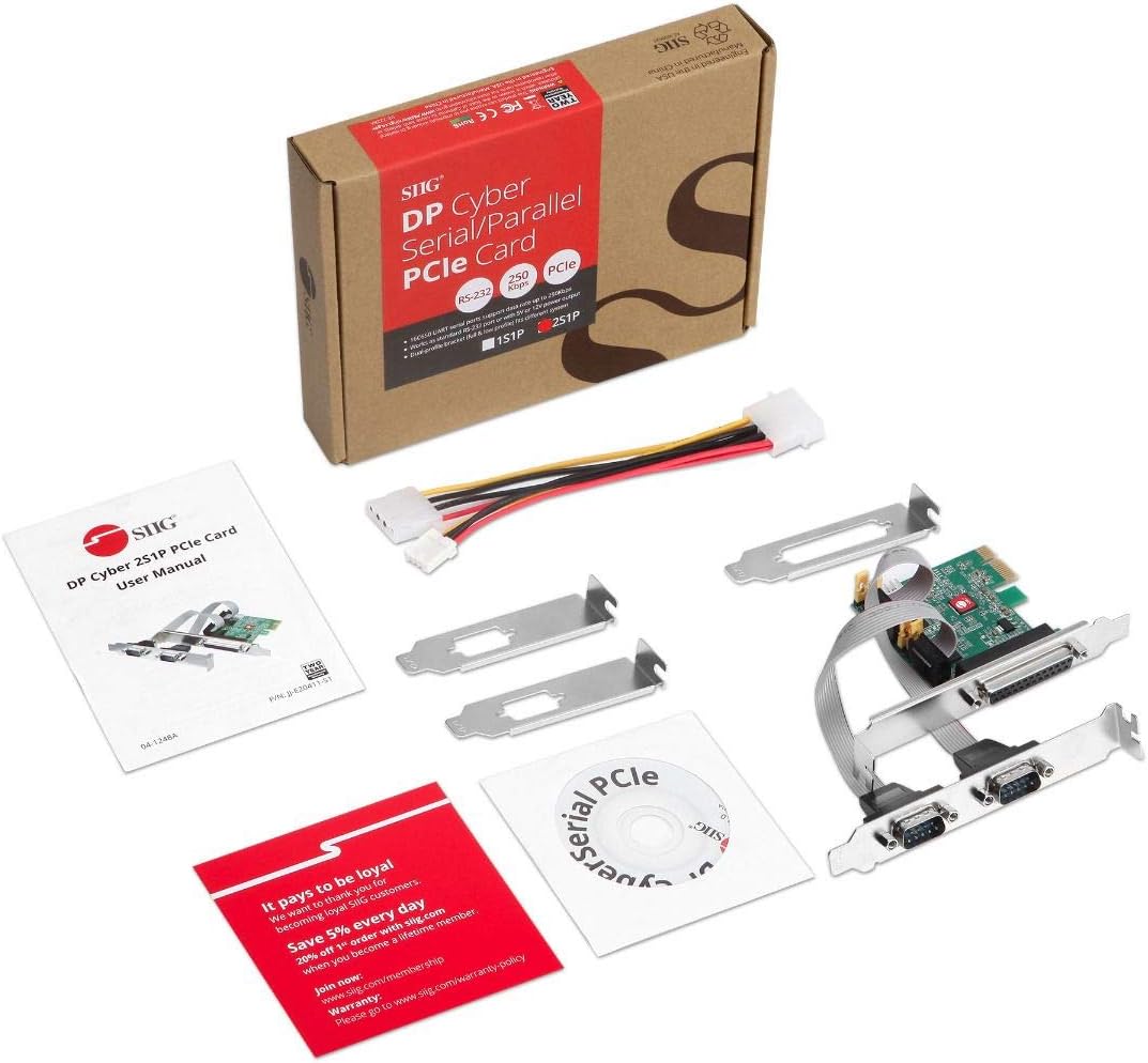 Dual Serial and Single Parallel Port PCIe Card J93271