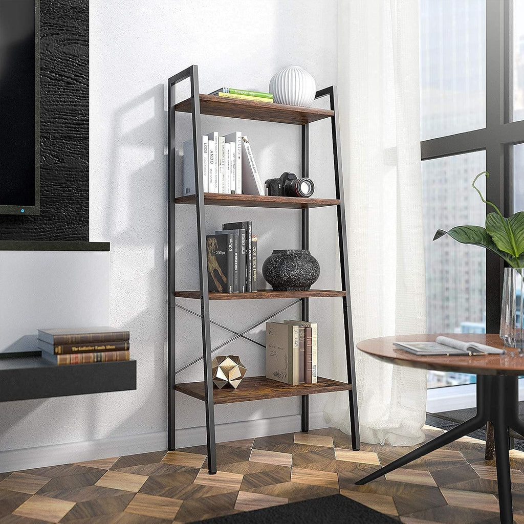 4-Tier Wood Ladder Shelf Bookcase O81845