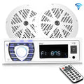 5.25 Inch Bluetooth Marine Stereo Receiver & Speaker Kit, White W136601