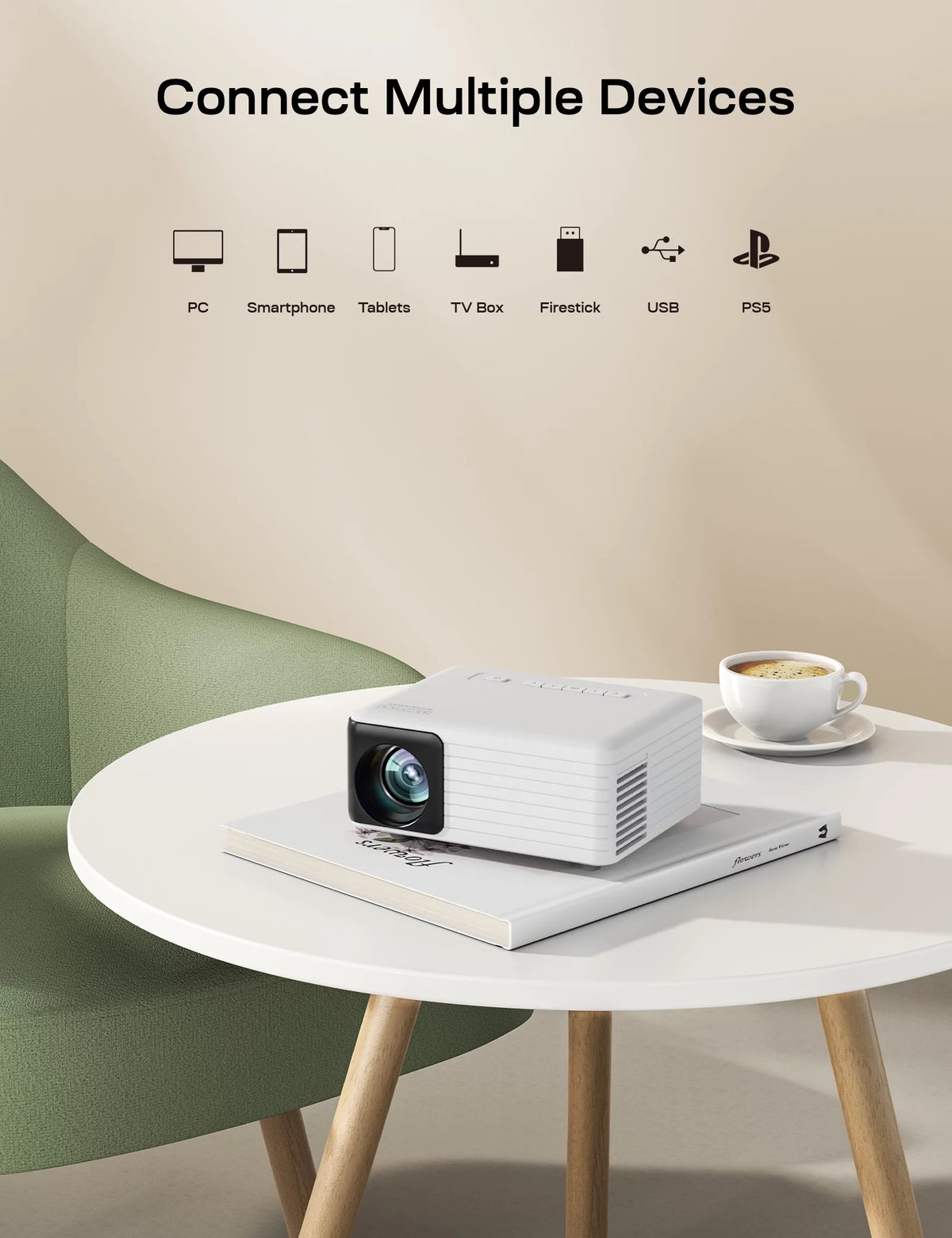 1080P 4000 Lumens LED Portable Projector T2987