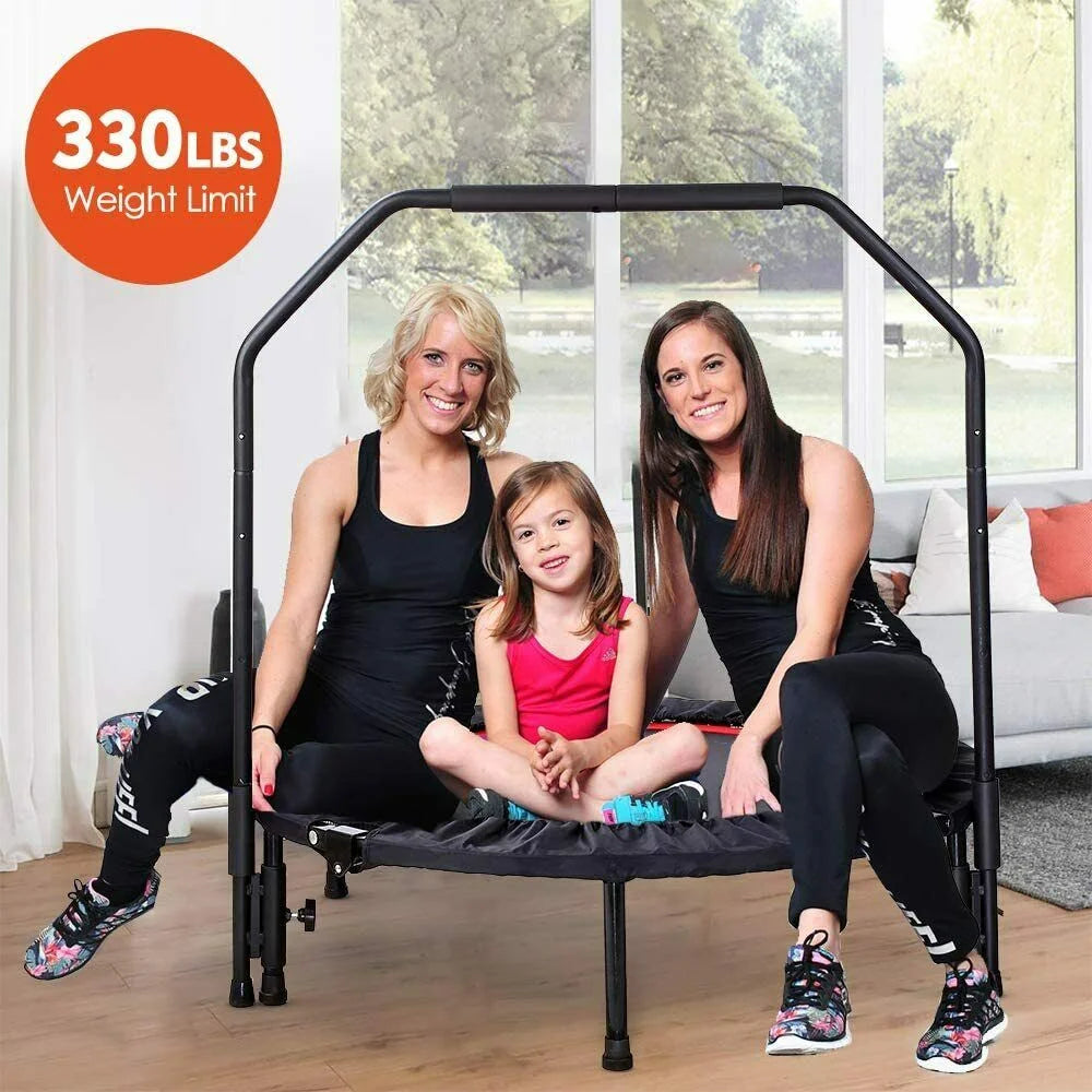 40 Foldable Mini Trampoline with Handrail M37276
