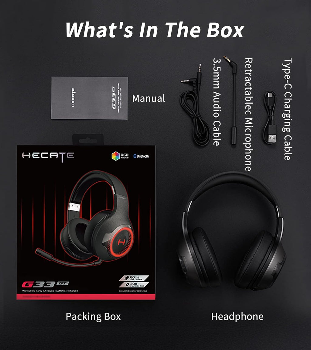 Bluetooth 5.0 Wireless Gaming Headset with Detachable Microphone X300