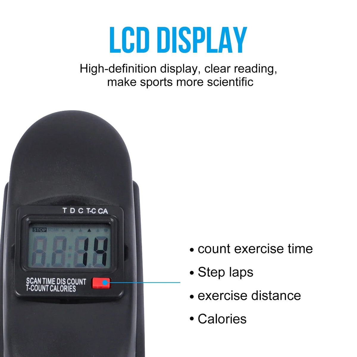 Black Under Desk Exercise Bike with LCD Display A954