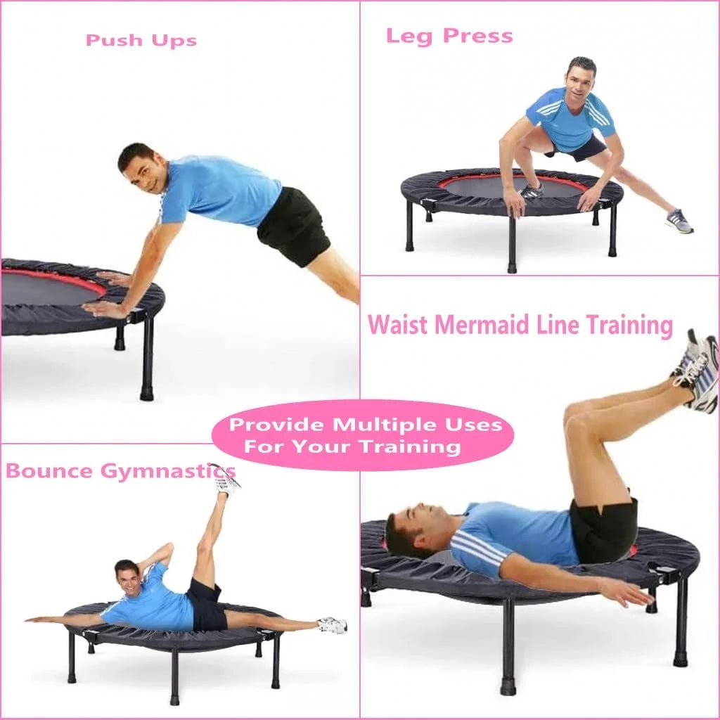 40 Foldable Mini Trampoline with Handrail M37276